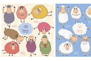 Cute sheeps (2015 symbol ), an Animal Illustration by Ovocheva (Thumbnail 2 of 5)
