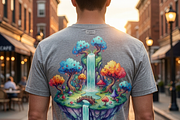 Fantasy Floating Island Art, a Shirt Mockup by Vector Stall (Thumbnail 8 of 15)