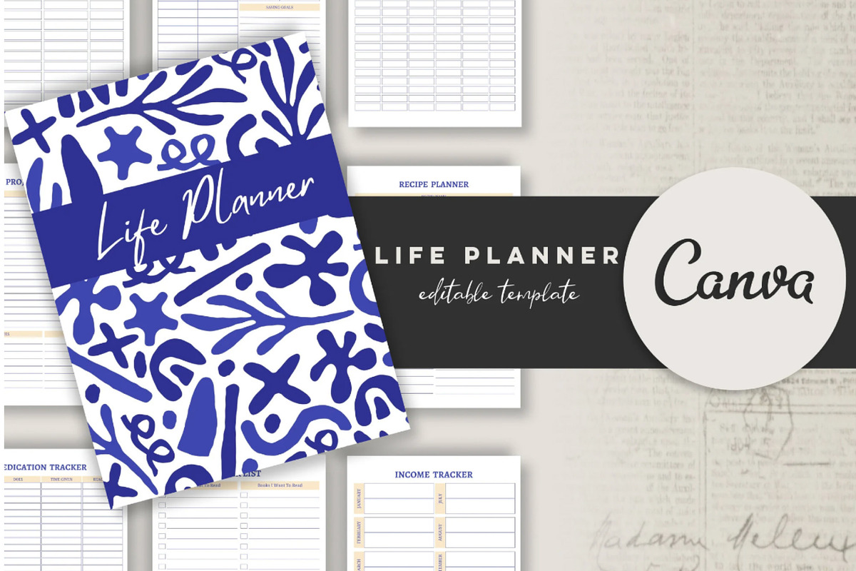Printable Life Planner Template, a Stationery Template by Design House (Photo 1 of 9)