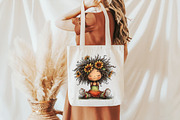 Whimsical Sunflower Girl Clipart, a Seasonal Illustration by Designworld (Thumbnail 9 of 9)
