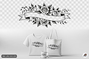 Rose Floral Ribbon Banner Bundle, an Illustration by Actual Pixel (Thumbnail 4 of 9)