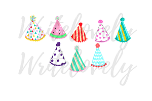 Watercolor Party Hats