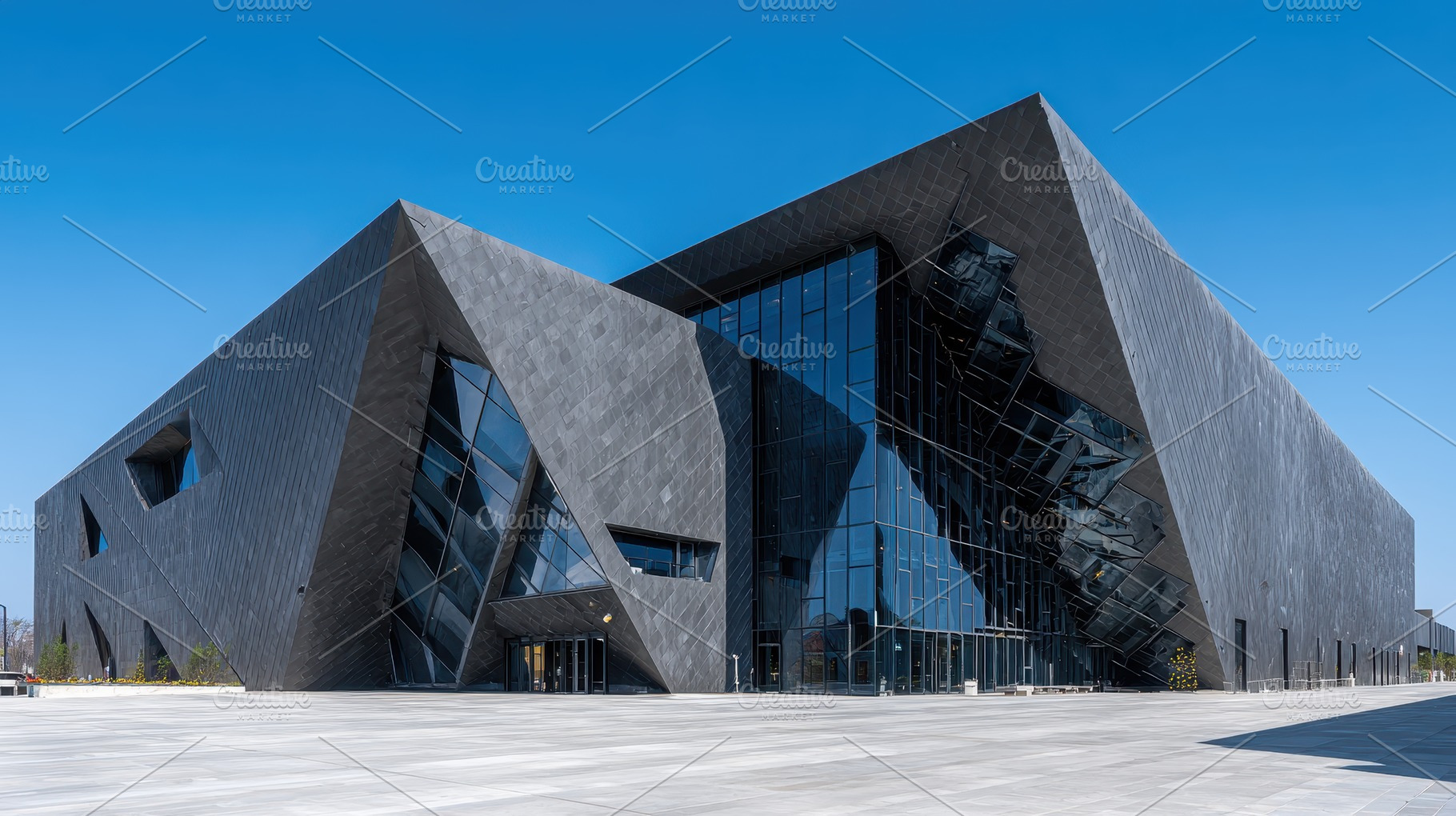Modern Black Building Architectural, a Photo by Pixeness Studio