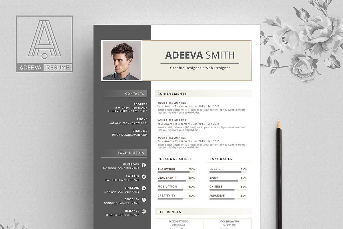 Professional Resume Template Smith, a Resume Template by AdeevaResume (Photo 3 of 4)
