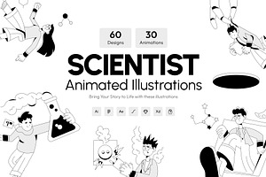 Animated Scientist Illustration Set