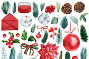 Christmas watercolor clipart, a Decorative Illustration by Hanna Hryharenka (Thumbnail 17 of 19)