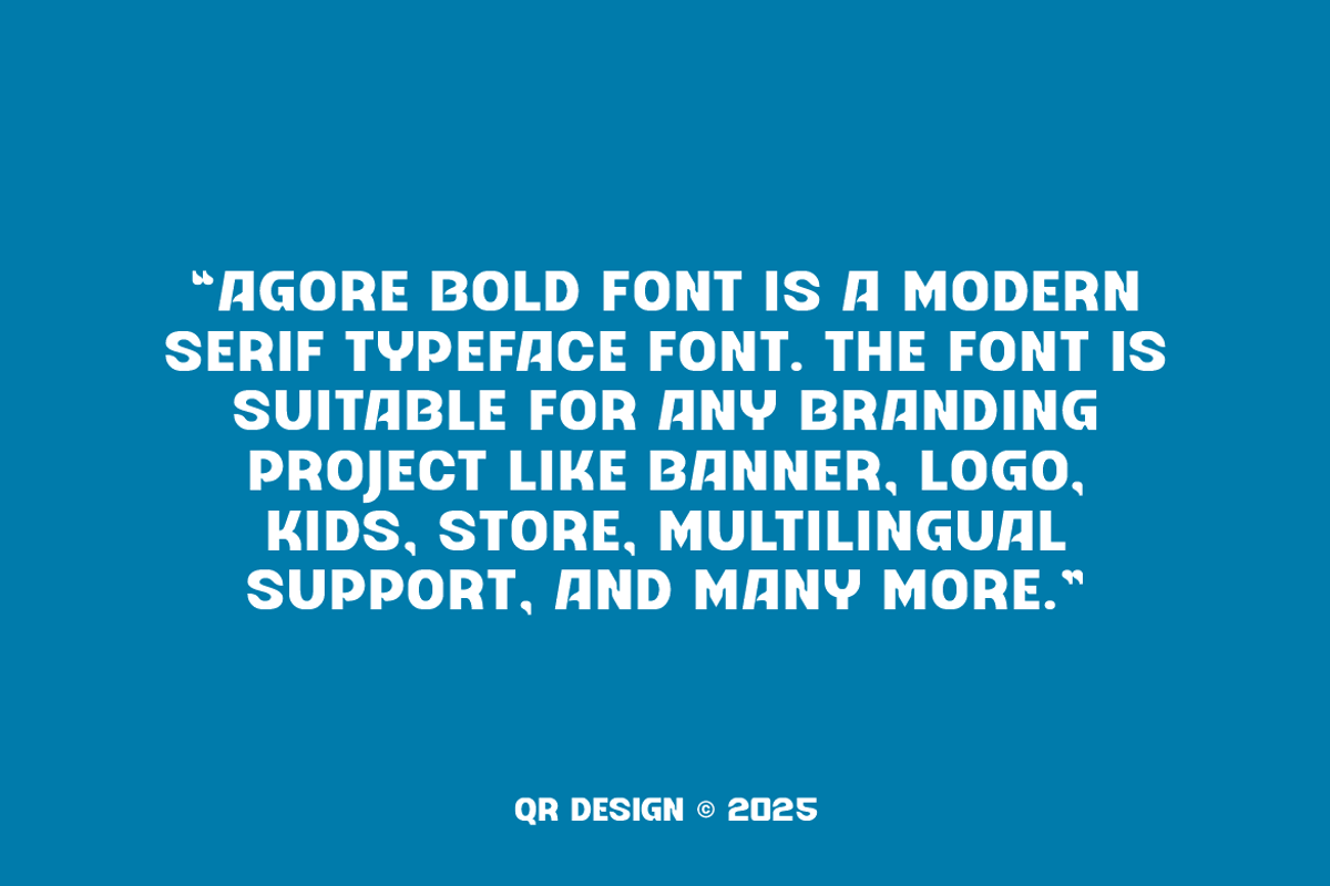 Agore Bold - Sporty Font, a Sans Serif Font by QR Design Studio (Photo 4 of 10)
