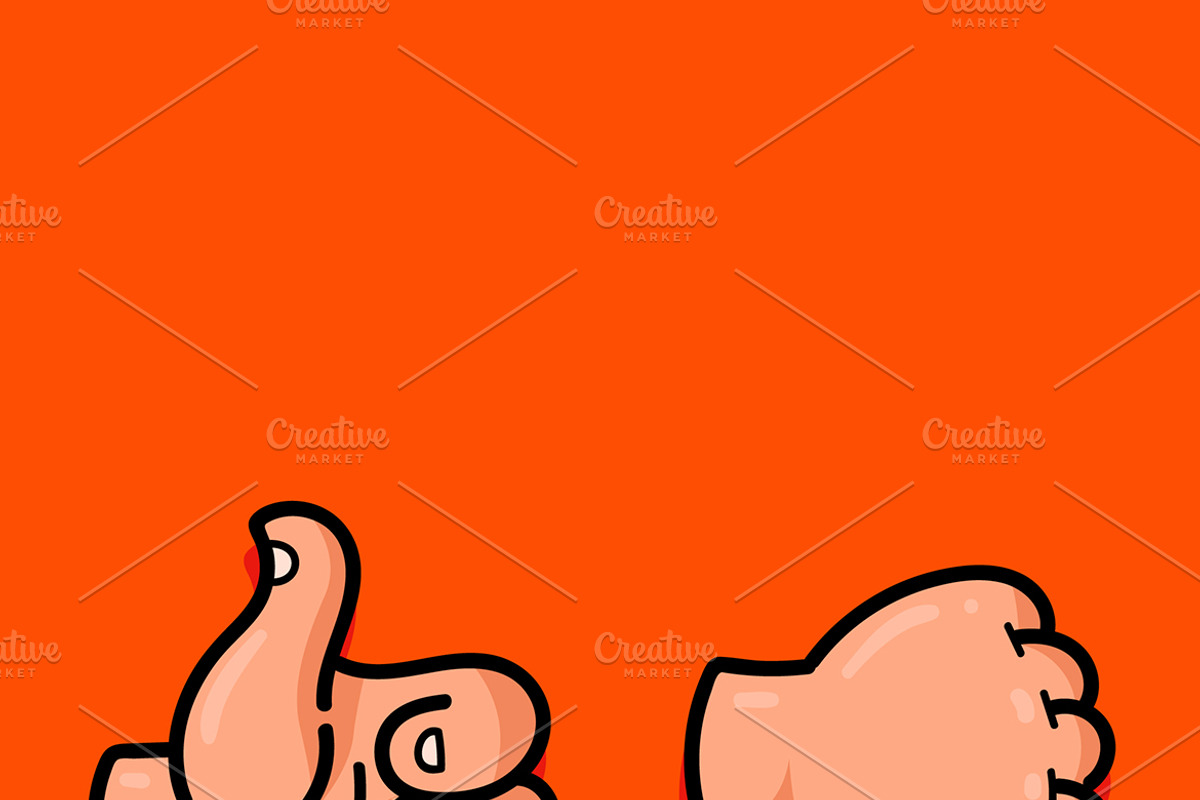 Cartoon Thumbs Up Thumbs Down, a Person Illustration by MISS CHATZ (Photo 3 of 3)