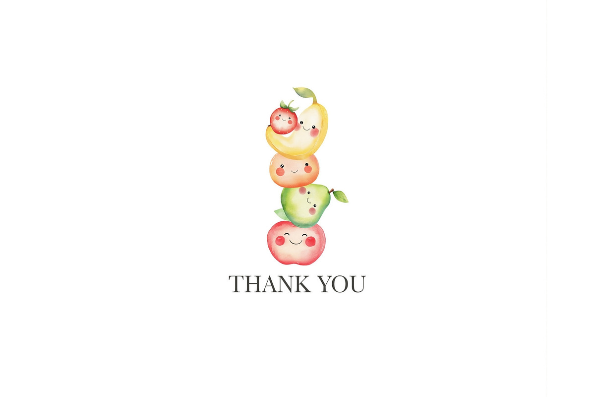 Cute Fruits Clipart Watercolor PNG, an Illustration by CharmClipart (Photo 9 of 9)