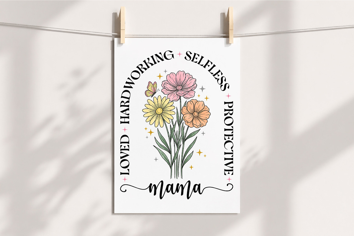 Mama Floral T-shirt Design, Loved, an Illustration by Libby Wishes (Photo 2 of 5)
