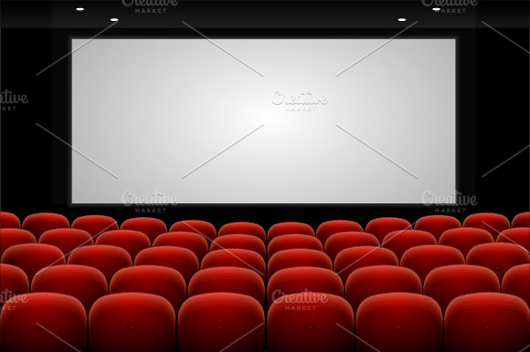 Vector red cinema, theatre seats preview 5