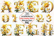 Golden Columbine Spring Alphabet Png, an Illustration by RobertsArt (Thumbnail 1 of 7)