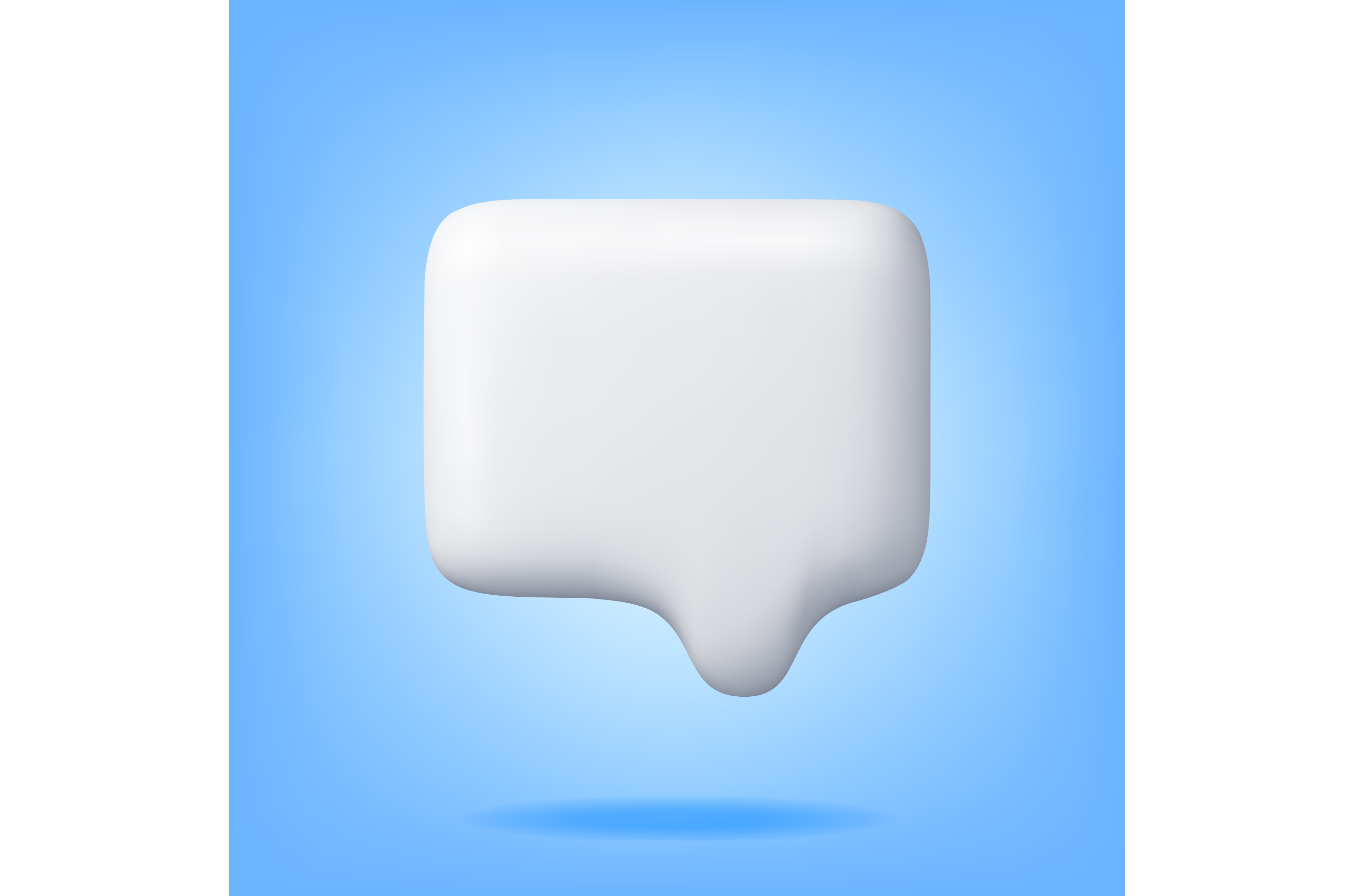 3D White Blank Speech Bubble, an Object Illustration by Abscent