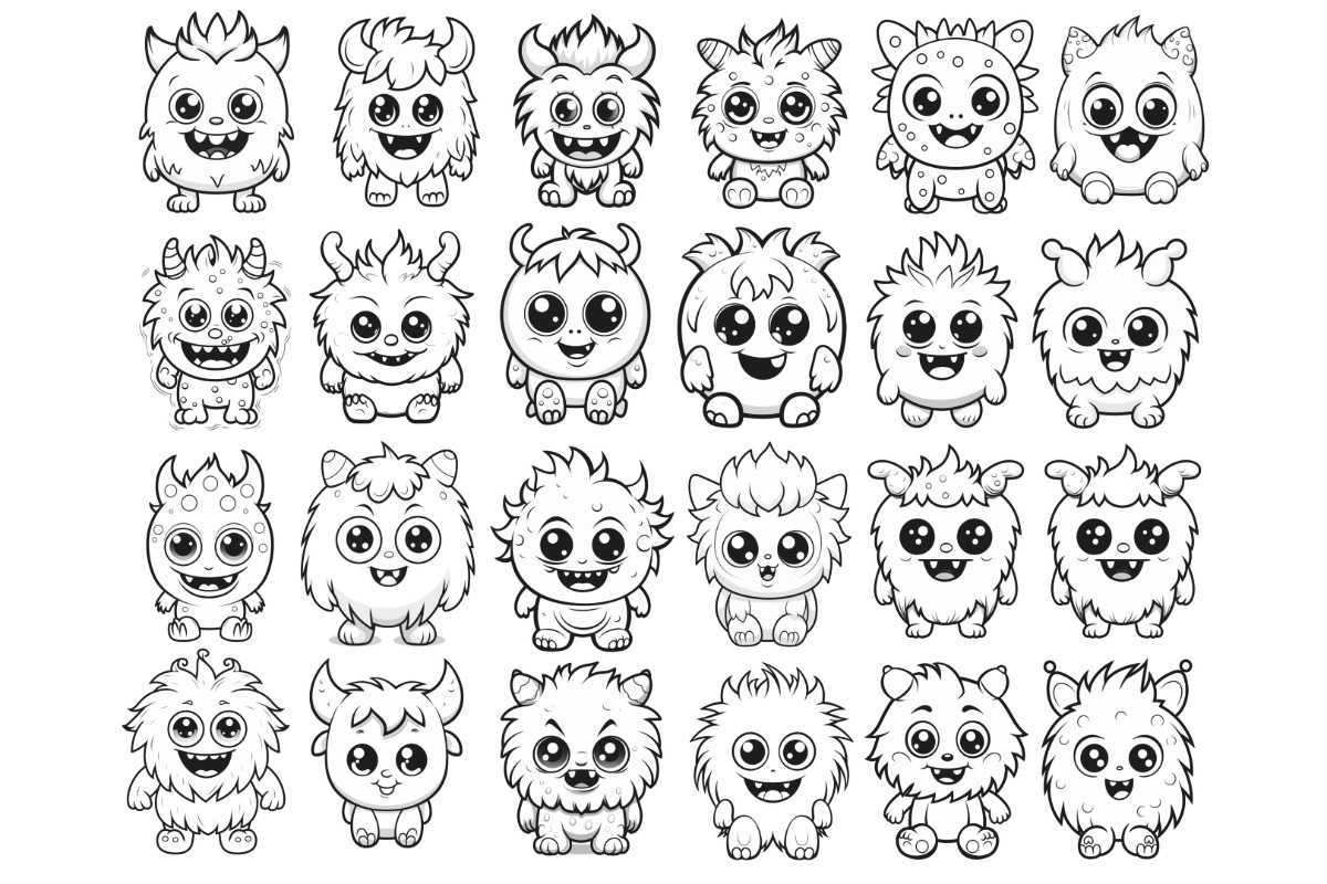Cartoon Monsters Set 1 Procreate, a Brush Add-On by Disasterology Ink (Photo 6 of 10)