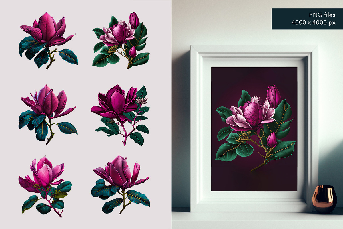 Magnolia pattren design, a Decorative Illustration by Irena Matiash shop (Photo 3 of 6)