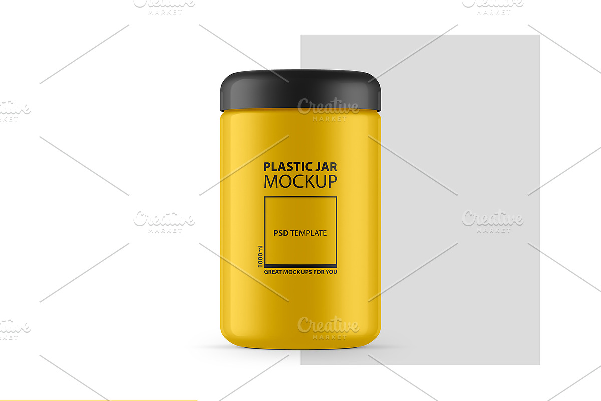 Plastic Jar PSD Mockup, a Cups & Container Mockup by GreatFruit (Photo 4 of 6)