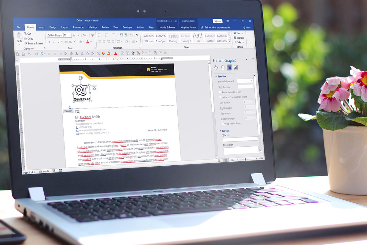 Letterhead Ms Word Google Docs Pages, a Stationery Template by Tbunny (Photo 6 of 6)