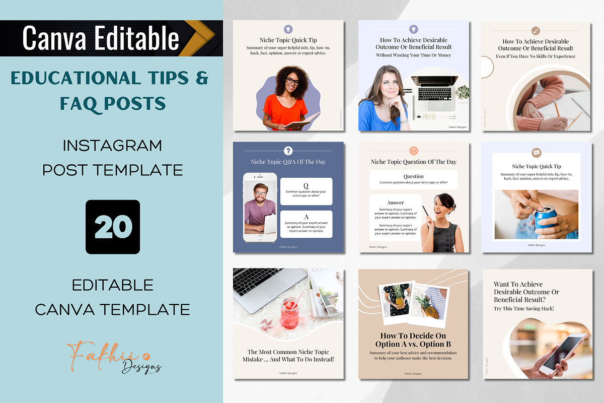 Instagram Educational Posts Template, a Social Media Template by FakhiiDesigns (Photo 1 of 5)