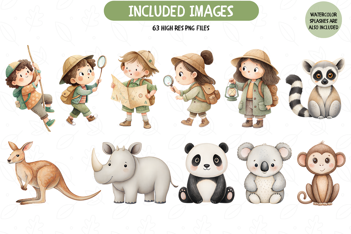 Little Safari Clipart Set, an Illustration by TatiMockup (Photo 2 of 7)