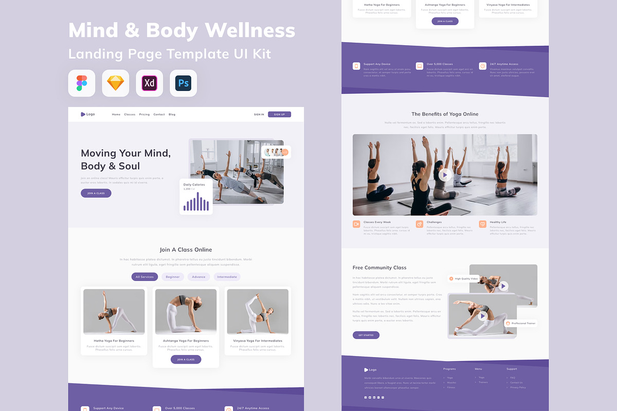 Mind & Body Wellness Landing Page, an UI Kit Template by Betush