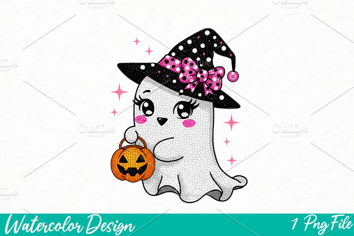 Halloween Ghost PNG, Halloween png, an Illustration by Watercolor design (Photo 1 of 3)