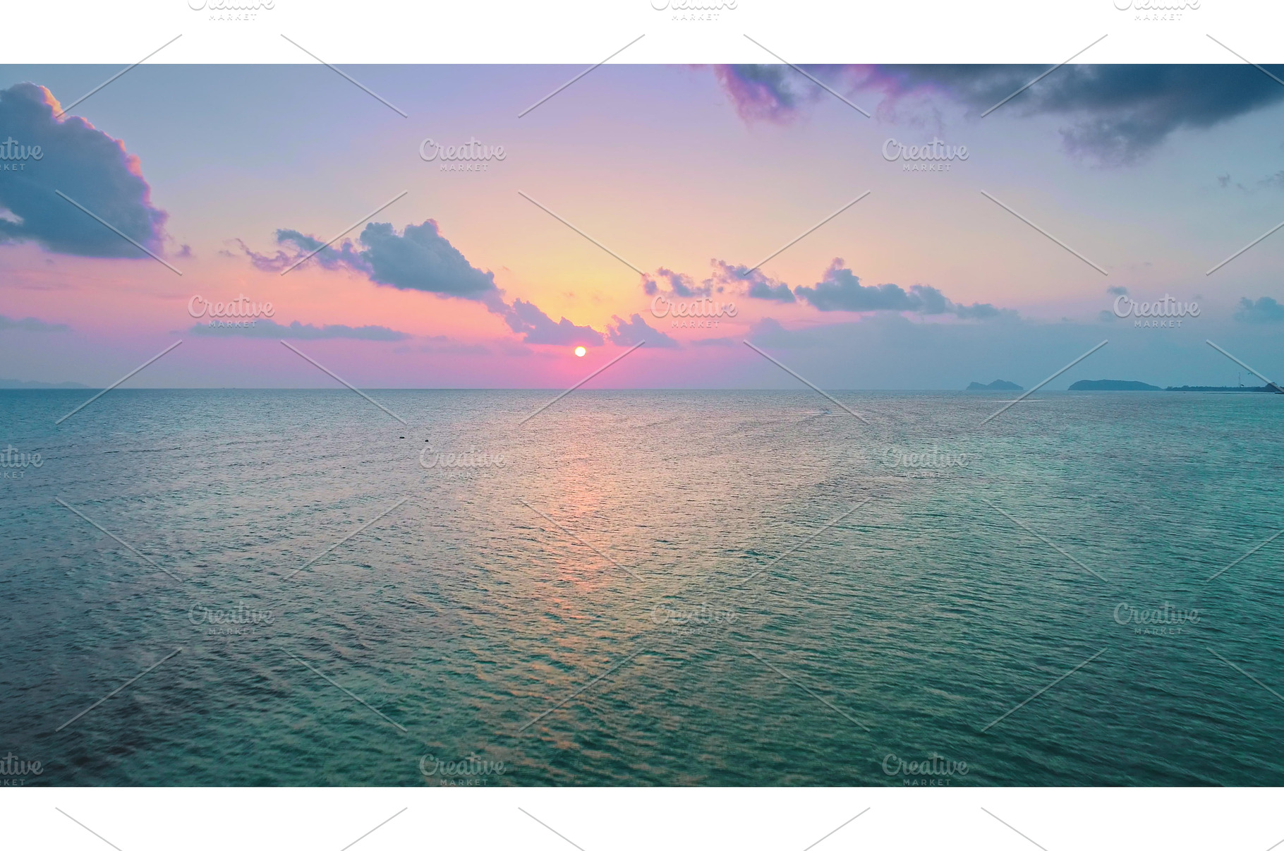 Colorful sunset reflecting on calm, a Nature Photo by Goinyk