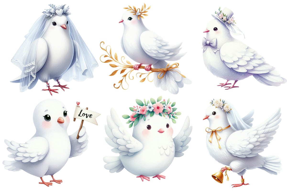 Wedding Doves Clipart, an Illustration by Designworld (Photo 3 of 5)