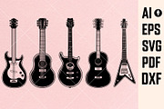 Guitar Clipart Bundle, Guitar Head, a Branding & Logo Template by Vectorhight (Thumbnail 1 of 3)