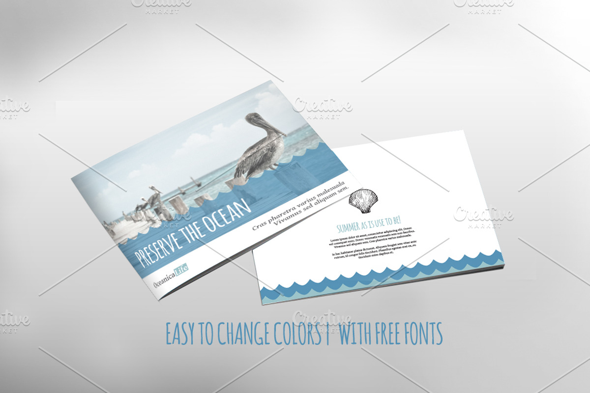 A5 6PAGE Preserve the Ocean Brochure, a Brochure Template by KatjaPotokar (Photo 3 of 3)