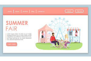 Summer fair landing page vector, a Landing Page Template by IMG Visuals