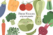 Fresh vegetables vector set, a Decorative Illustration by GingerbirbArt (Thumbnail 1 of 6)