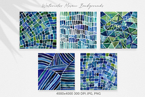 15 Watercolor Mosaic Backgrounds