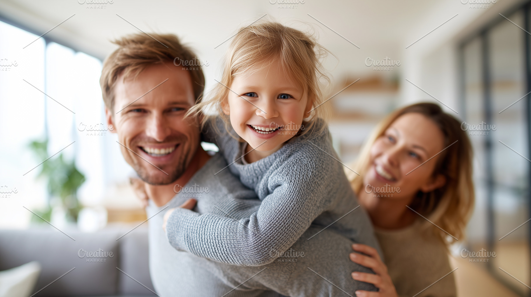 Cheerful young family enjoying play, a Person Photo by MistyDay