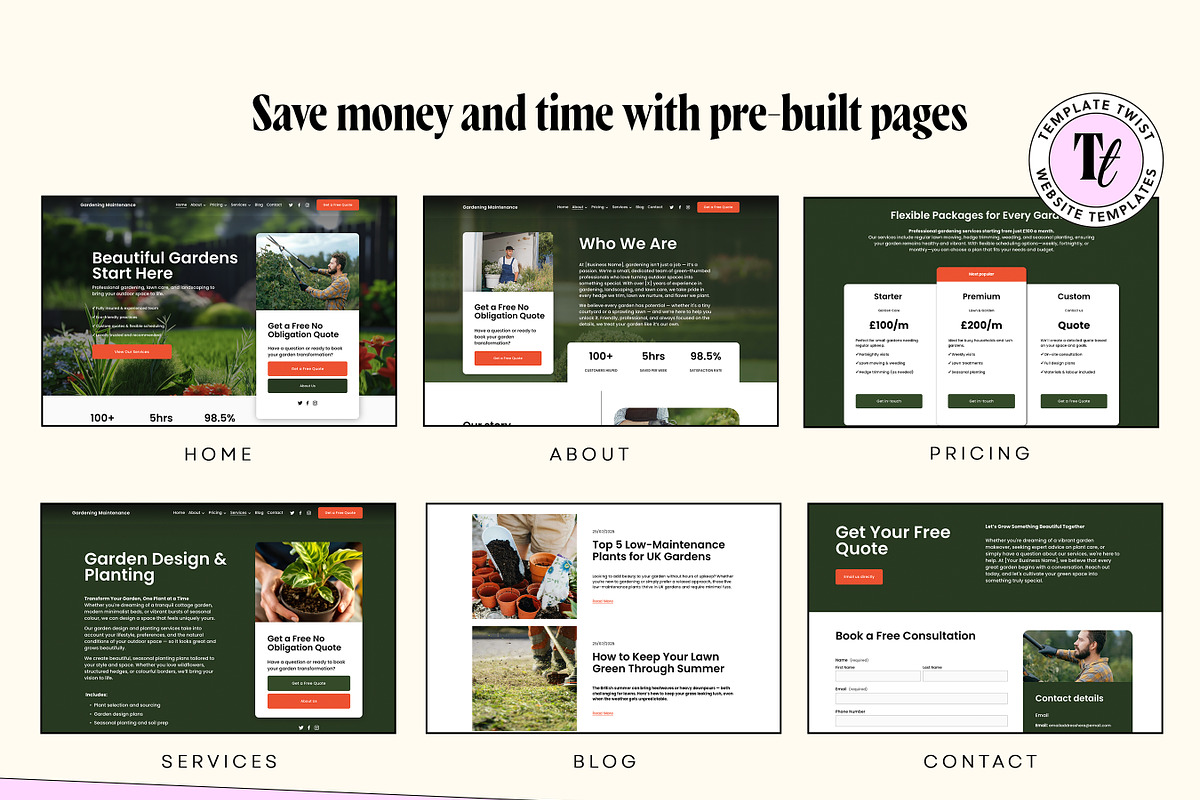 Garden Maintenance Website Template, a Websites & App Template by Template Twist Shop (Photo 6 of 10)