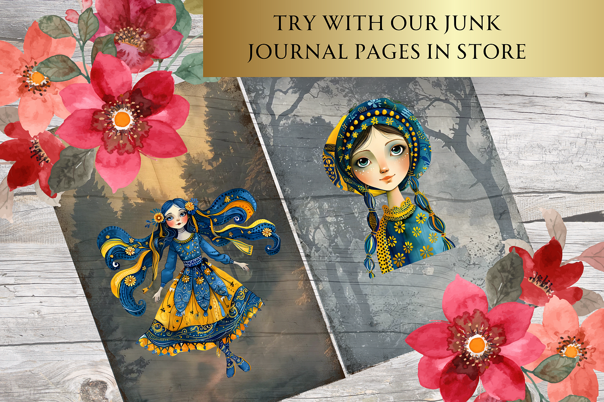 WHIMSICAL UKRAINIAN GIRL CLIPART, a Person Illustration by Daring Digies (Photo 7 of 10)
