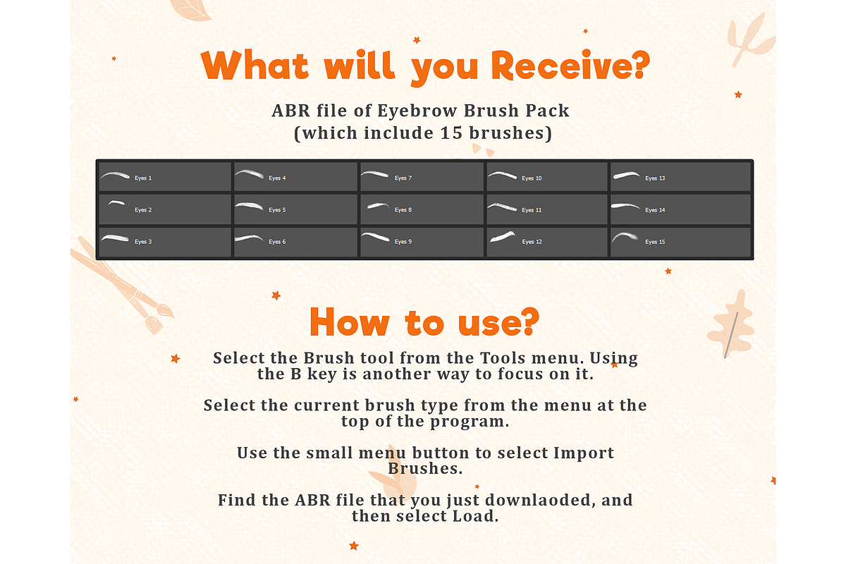 15 Photoshop Eyebrows Brushes Pack, a Brush Add-On by Velo Graphic Studio (Photo 5 of 6)