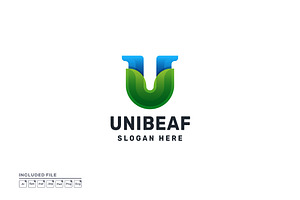 Letter U with Leaf Colorful Logo, a Branding & Logo Template by yuanesei