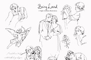 Being Loved - Vintage Line Art, a Decorative Illustration by whiteheartdesign (Thumbnail 3 of 14)