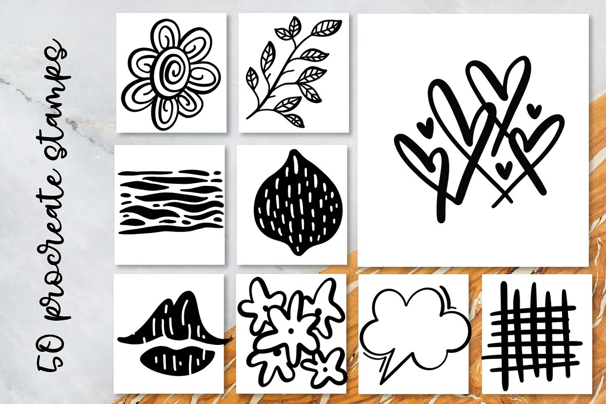 Procreate Stamp Brush Kit preview 3