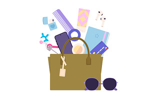 Fashion girl accessories. What in, an Object Illustration by LadadikArt