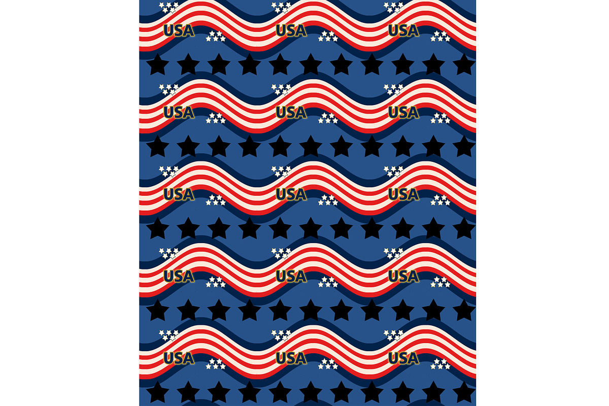 USA Patriotic Black Stars Seamless, a Pattern Graphic by Sharon Schwalbe (Photo 1 of 2)