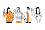 People gesture ok, show thumb up set, a Person Illustration by PaperTrident (Thumbnail 4 of 13)