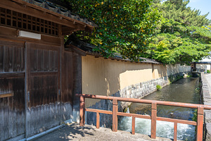 Traditional street with canal in Nagamachi District, Kanazawa, J, an Architecture Photo by GoodGoods