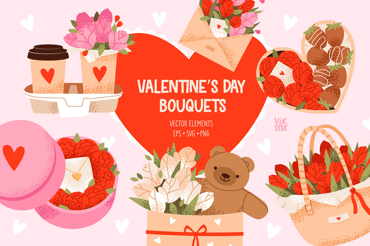 Valentine’s Day bouquets, an Object Graphic by vik.stock (Photo 1 of 6)