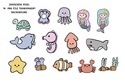 Underwater Clipart Kawaii Bundle PNG, an Animal Illustration by Nattapohncha (Thumbnail 2 of 3)