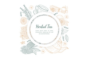 Herbal Tea Banner Template with, a Food Illustration by TopVectors
