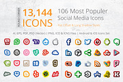 212 Offset Social Media Icons, an Icon by ArtFusion (Thumbnail 1 of 5)