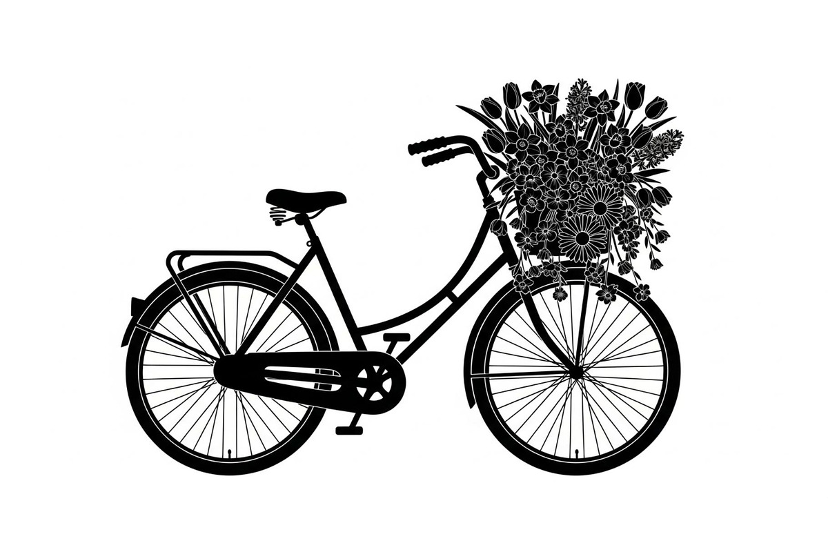 Flower Bicycle Silhouette Bundle, an Illustration by Gaye Art (Photo 10 of 31)