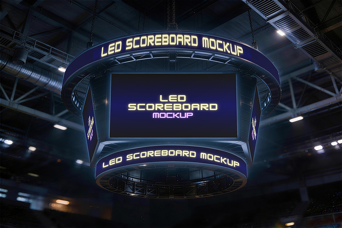 LED Scoreboard Mockup, an Advertising Mockup by Pitchlook.Studio