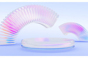 Hologram glass 3d stage podium with, a Furniture 3D Model by Marozhkastudio